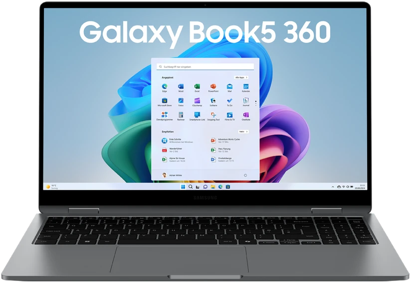 Nešiojamas kompiuteris SAMSUNG Galaxy Book5 360 15,6" spalvotas, Intel Core Ultra 7 258V, 32GB, 1000GB, W11 11S, Moonsto (Pažeista pakuotė)