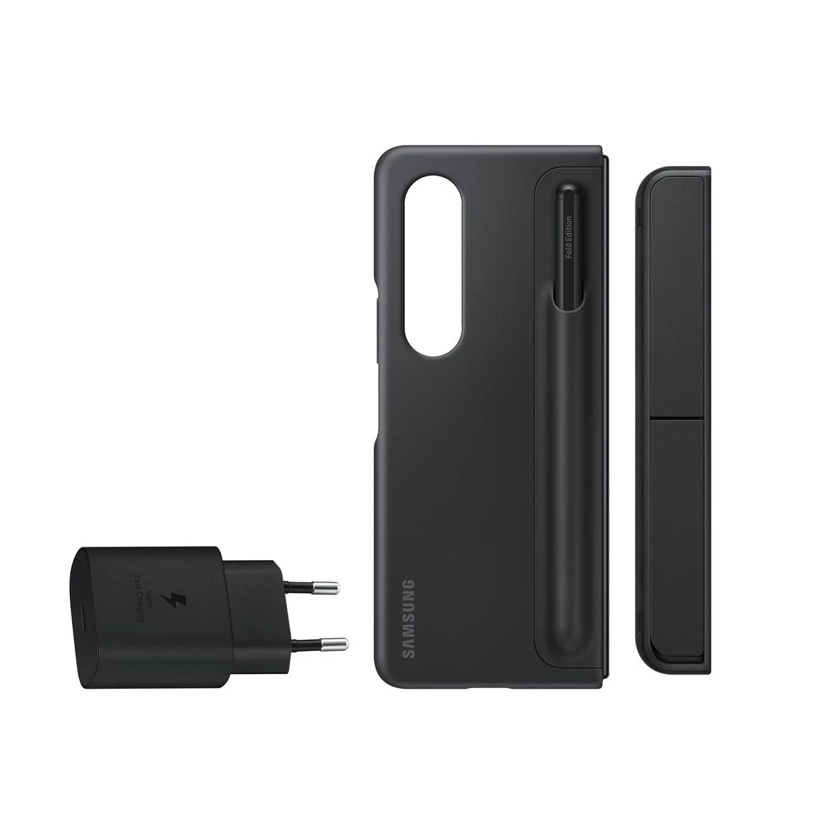 Dėklas Samsung Galaxy Fold4 stovimas dangtelis su S Pen 25W TA Juodas