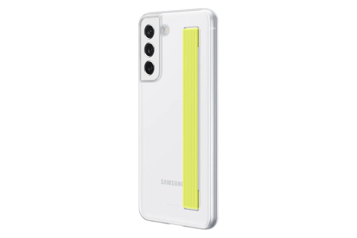 112803 Dėklas Samsung EF-XG990CWEGWW S21 FE 5G G990 baltos spalvos Slim Strap Cover