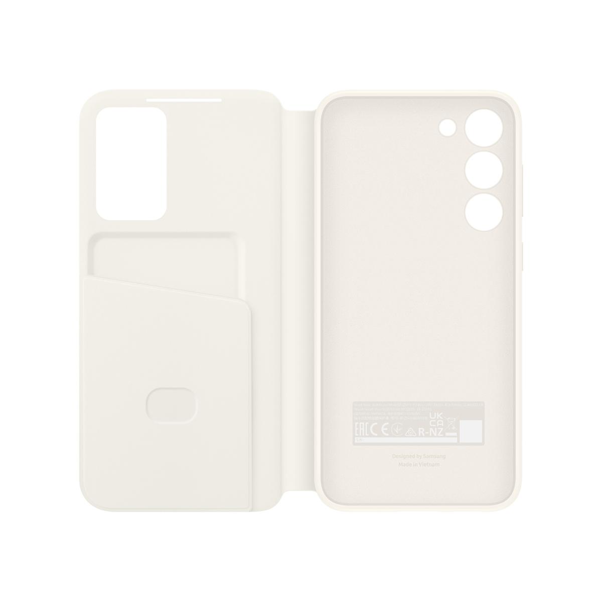 Dėklas Samsung Galaxy S23+ Smart View Wallet Case Kremas