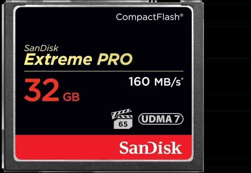 Atminties kortelė SanDisk Extreme Pro CF 160MB/s 32GB VPG 65, UDMA 7; EAN: 619659102432