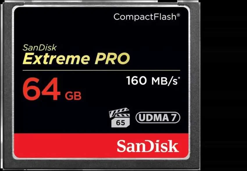Atminties kortelė SanDisk Extreme Pro CF 160MB/s 64GB VPG 65, UDMA 7; EAN: 619659102463