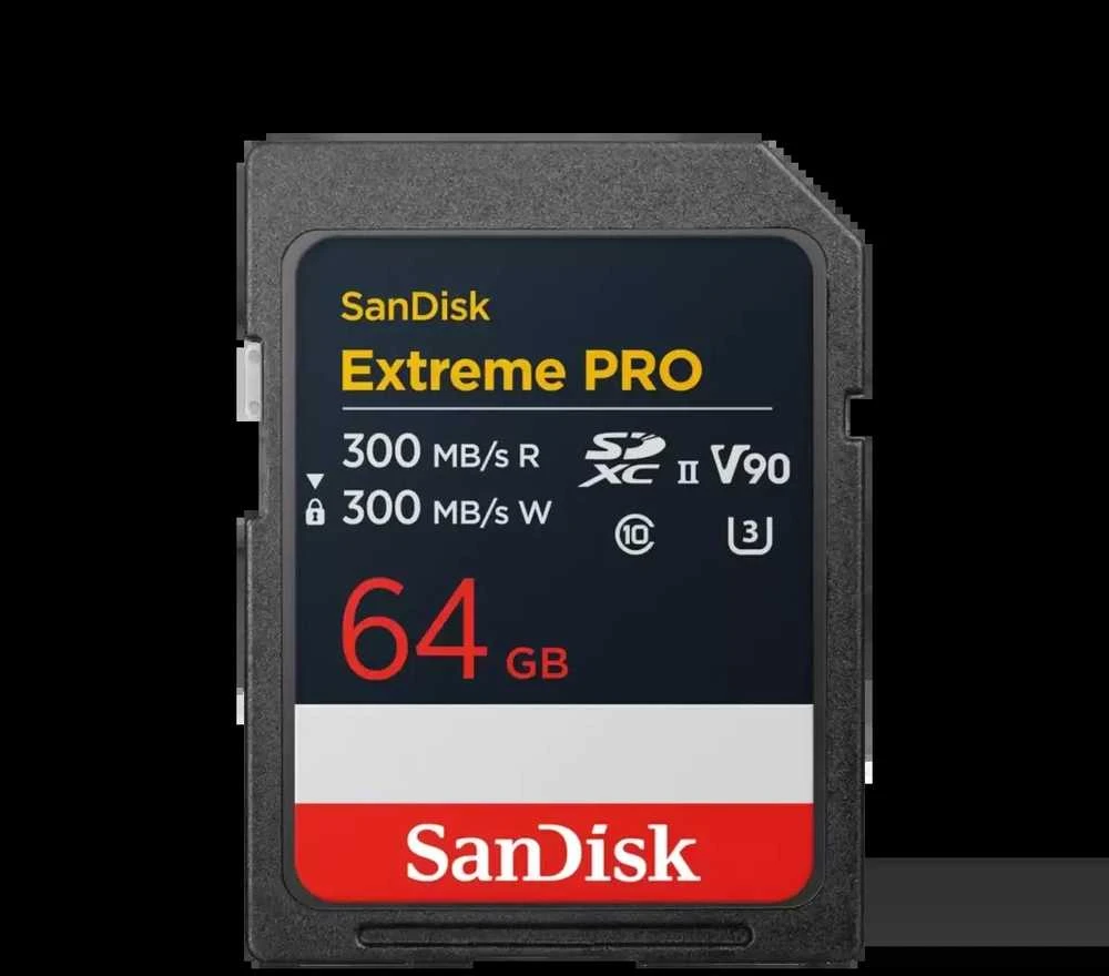 SanDisk Extreme PRO 64GB SD kortelė priekinis vaizdas