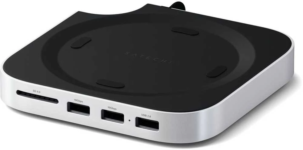 „Satechi“ stovas ir šakotuvas, skirtas „Mac Mini M4/M4 Pro“ (2024) su SSD M.2 NVMe lizdu
