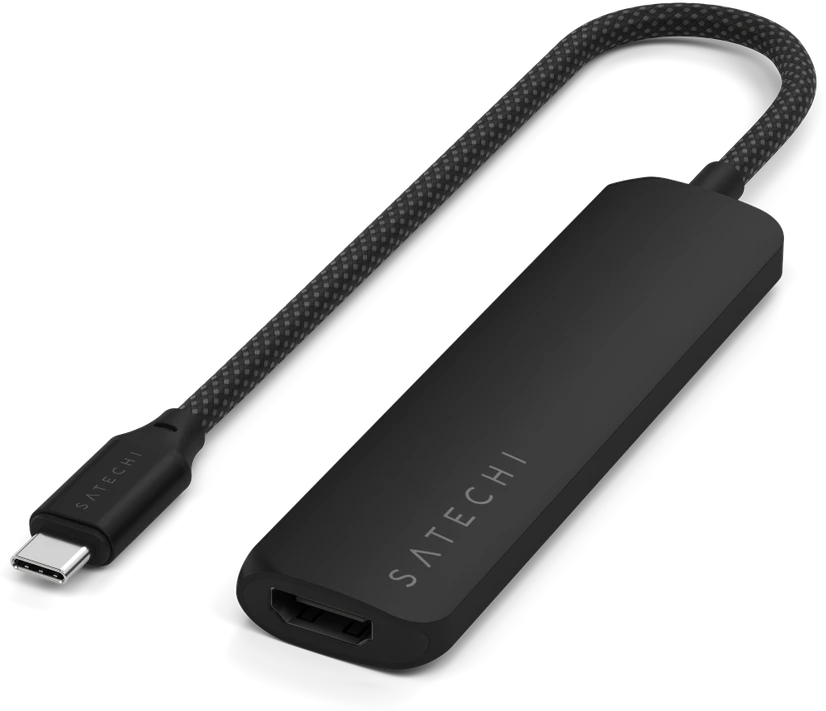 SATECHI 4-in-1 USB-C Slim Multiport Adapteris 4K (Juodas)