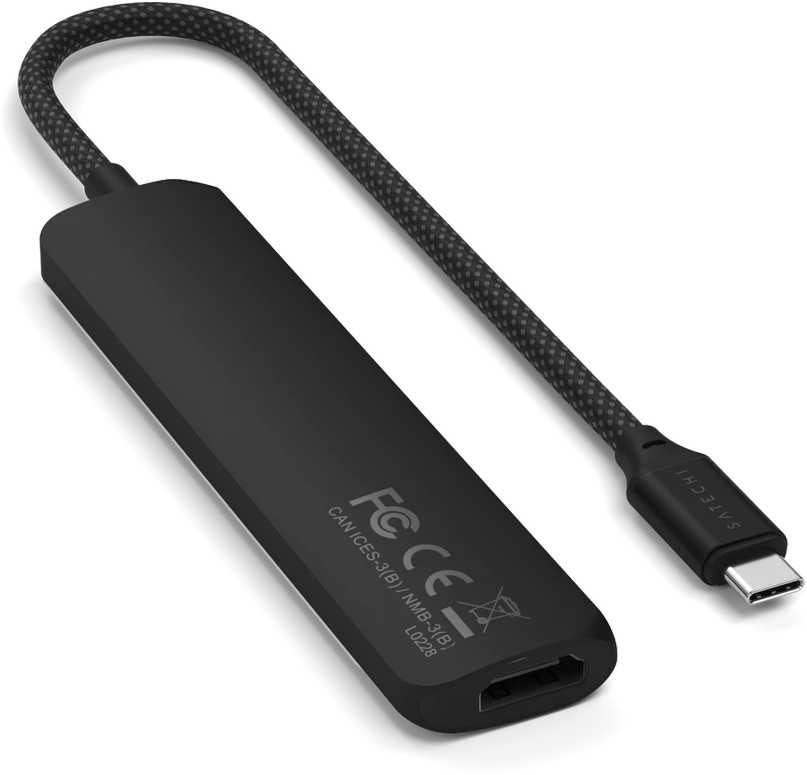 SATECHI 6-in-1 USB-C Slim Multiport Adapteris (Juodas)