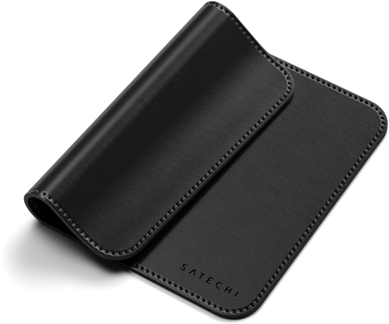 SATECHI Vegan-Leather Premium Pelės kilimėlis (Juodas)