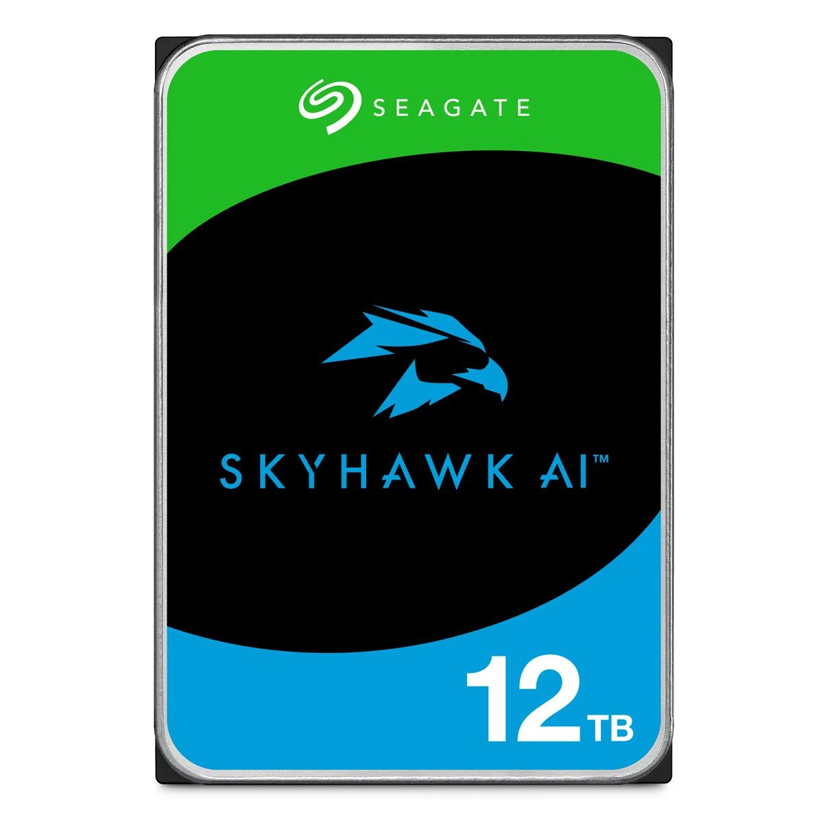 „SEAGATE“ stebėjimo dirbtinio intelekto „Skyhawk“ 12 TB kietasis diskas SATA 6 Gb/s 256 MB talpykla 8,9 cm 3,5 colio CMR helio juodas