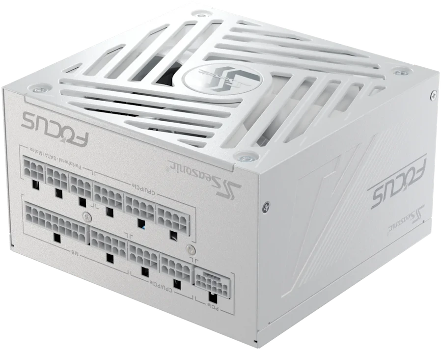 Seagate Seasonic Focus GX 80 PLUS Gold PSU, modular, PCIe 5.1 – 850 Watt, baltos spalvos