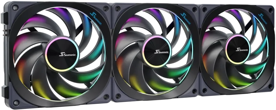 Seasonic MagFlow 1225 ARGB PWM korpuso ventiliatorius – 120 mm, 3 vnt. komplektas