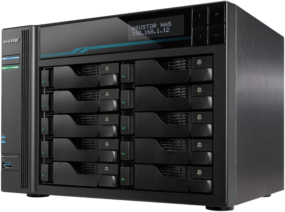 Serveris Asus AsusTor 10 Bay NAS AS6510T Iki 10 HDD/SSD, Intel ATOM C3538 Quad-Core, Procesoriaus dažnis 2,1 GHz, 8 GB, SO-DIMM DDR4, Juodas