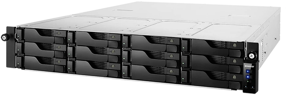 Serveris „Asustor Lockerstor NAS AS6512RD“ 12 skyrių serverio diskas su bėgiais (AS6512RD RAIL)