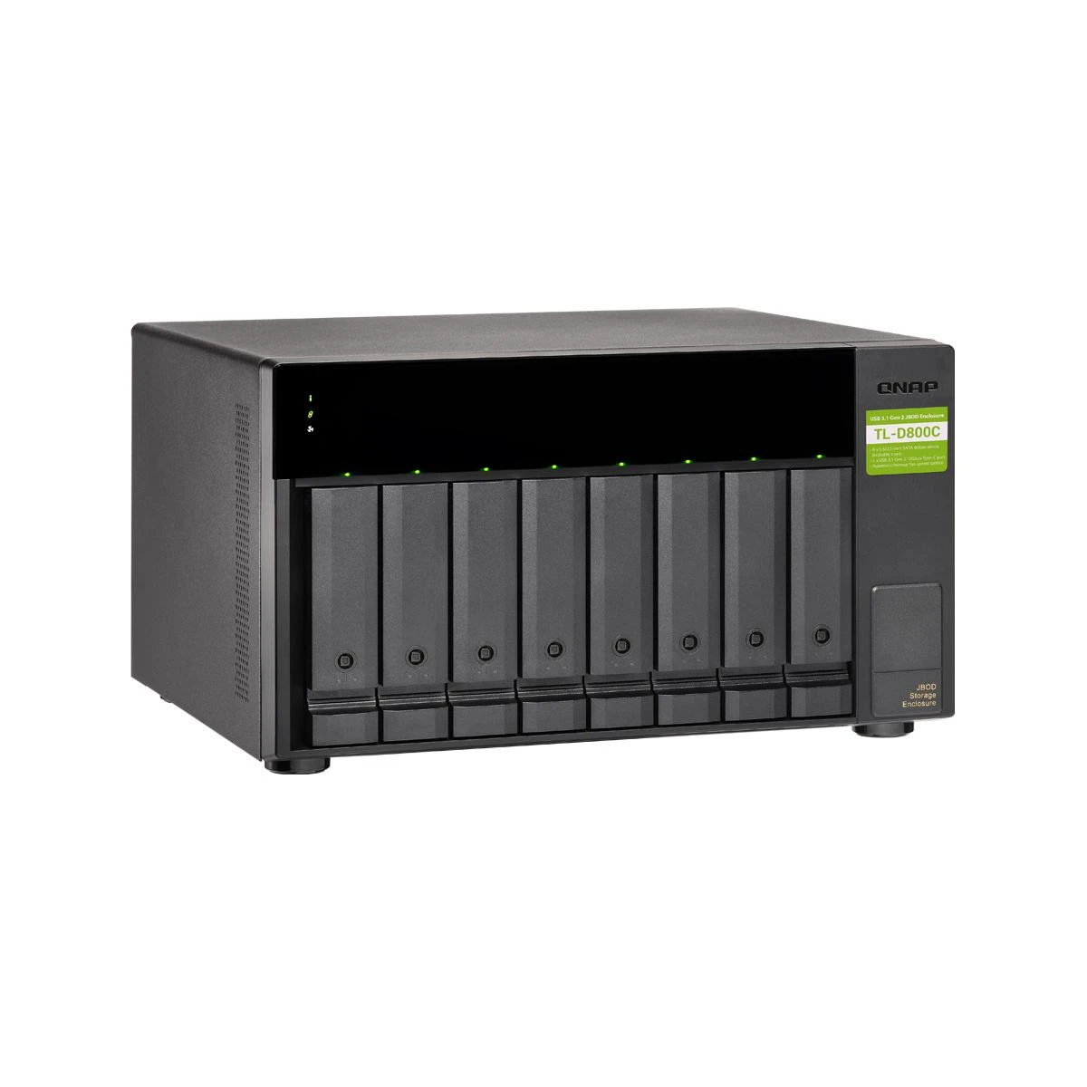 Serveris QNAP TL-D800C saugojimo diskų korpusas 2.5/3.5" HDD / SSD aptvaras Juoda, Pilka