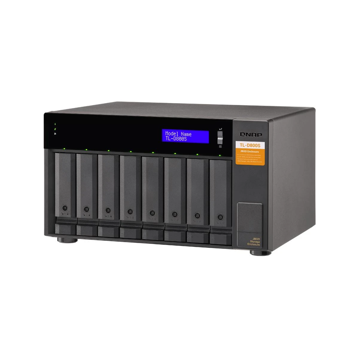 QNAP TL-D800S saugojimo diskų korpusas 2.5/3.5" HDD / SSD aptvaras Juoda, Pilka
