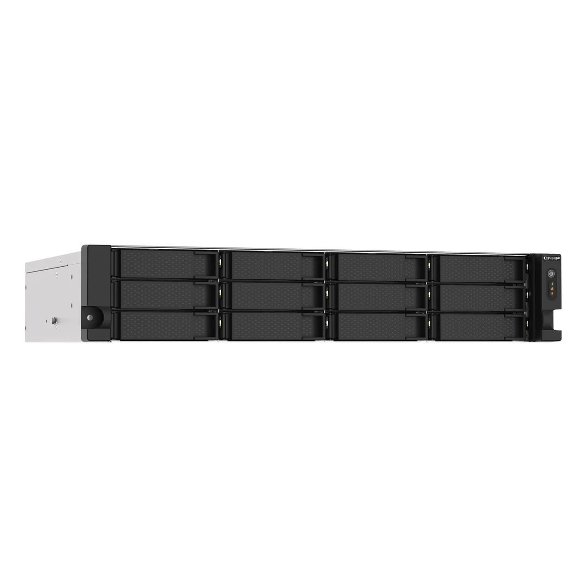 QNAP TS-1273AU-RP-8G NAS/storage serveris Rack (2U) Ryzen Embedded V1500B 8 GB DDR4 0 TB QNAP QTS Aliuminio, Juodas