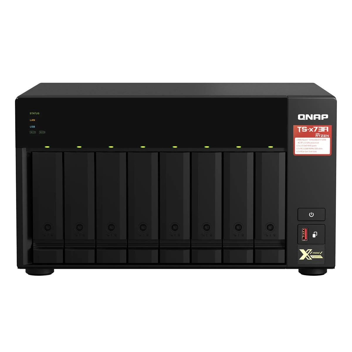 Serveris QNAP TS-873A-8G 96TB IronWolf NAS rinkinys NAS su 8x 12TB Seagate IronWolf 3,5 colio SATA kietuoju disku