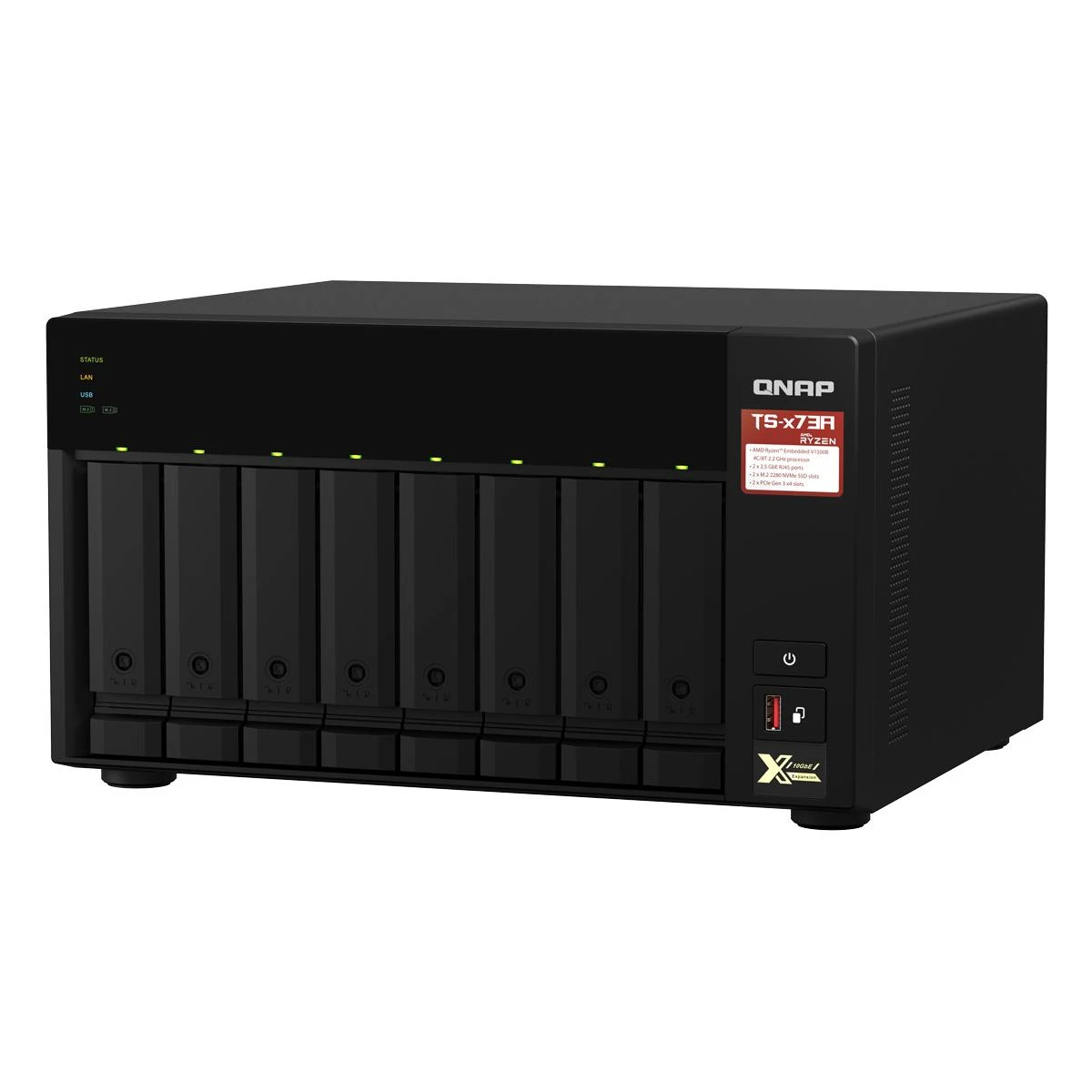 Serveris QNAP TS-873A-8G 96TB IronWolf NAS rinkinys NAS su 8x 12TB Seagate IronWolf 3,5 colio SATA kietuoju disku