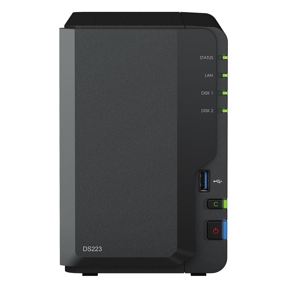 Serveris Synology DiskStation DS223 NAS 2-Bay 0/2 2,5"/3,5" SATA HDD/SSD, 1x Gigabit LAN, 3x USB 3.0, 2GB RAM