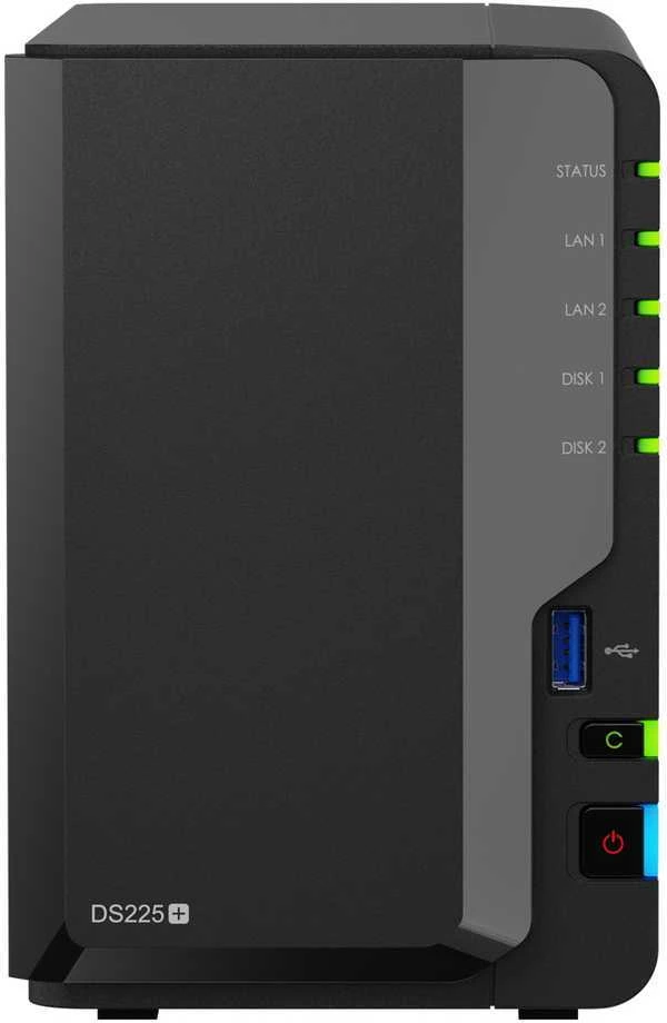Serveris „Synology DS225+“ 2 skyrių NAS stacionarus diskas „Intel® Celeron® J4125“ 2 GB DDR4 „Synology DSM Juodas“ – tik „Synology“ kietasis diskas