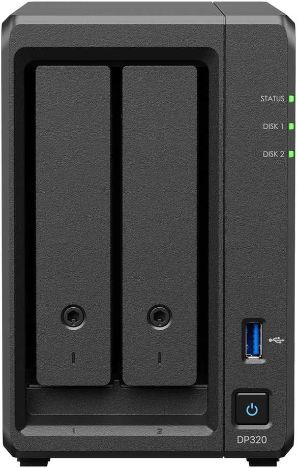 Serveris SYNOLOGY DP320 Backup Solution 2 lizdai AMD Ryzen Embedded R1600 8GB atmintis