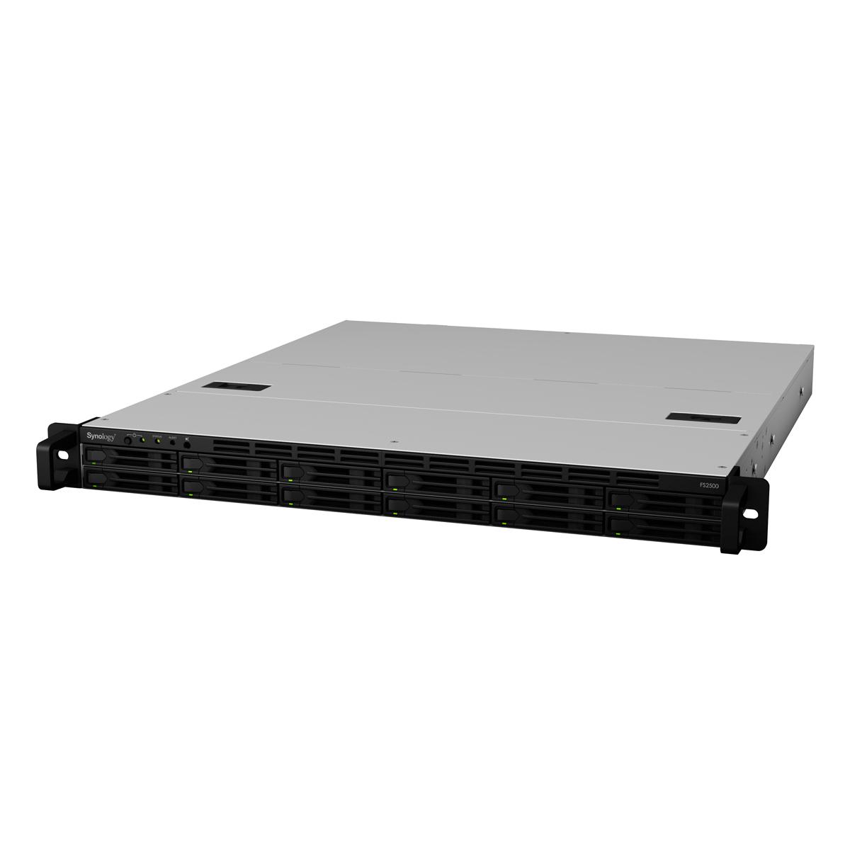 Serveris Synology Serwer NAS FS2500 12xHDD AMD Ryzen V1780B 8GB DDR4 2x1GbE 2x10GbE 2xUSB3.2.1 PCI-E 1U