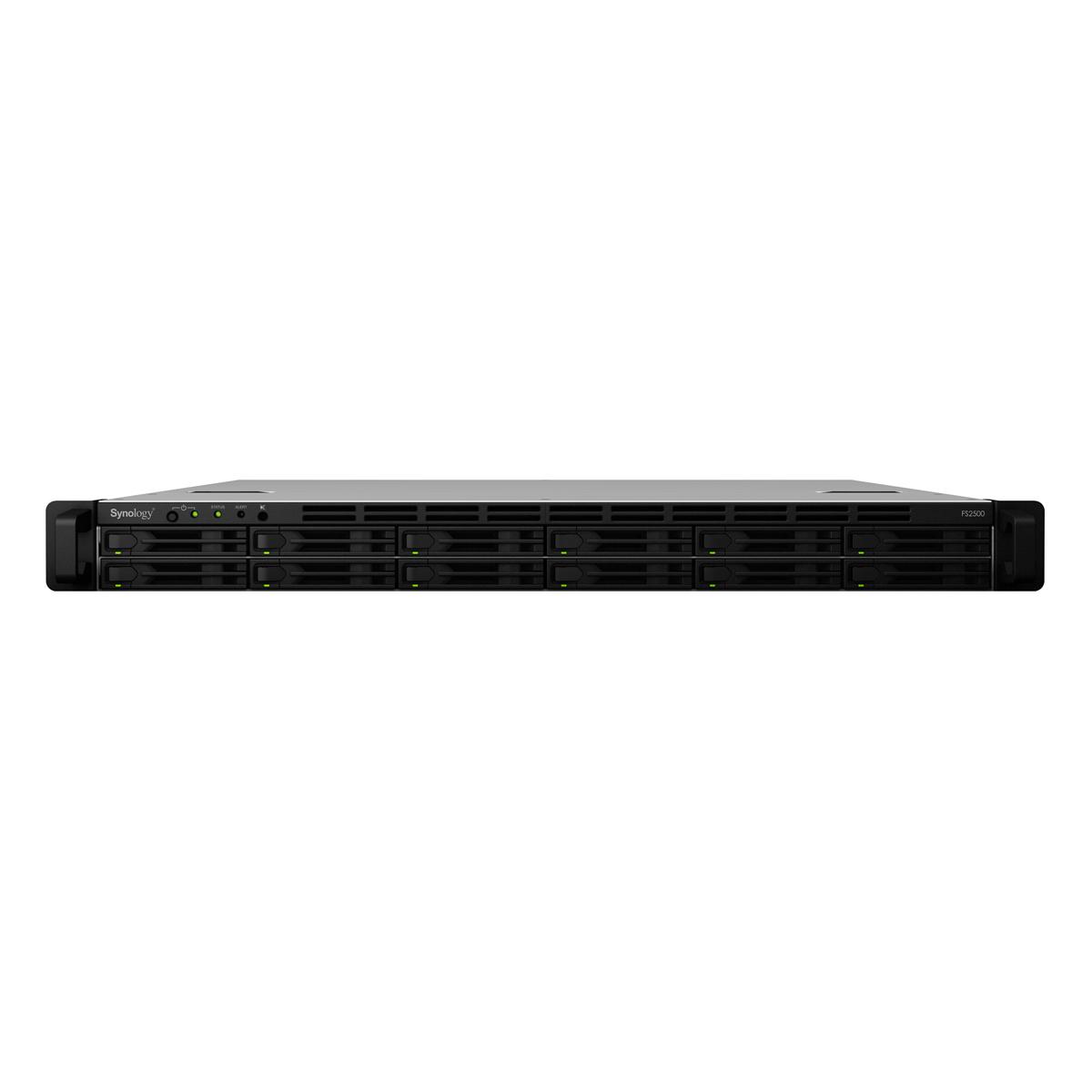 Serveris Synology Serwer NAS FS2500 12xHDD AMD Ryzen V1780B 8GB DDR4 2x1GbE 2x10GbE 2xUSB3.2.1 PCI-E 1U