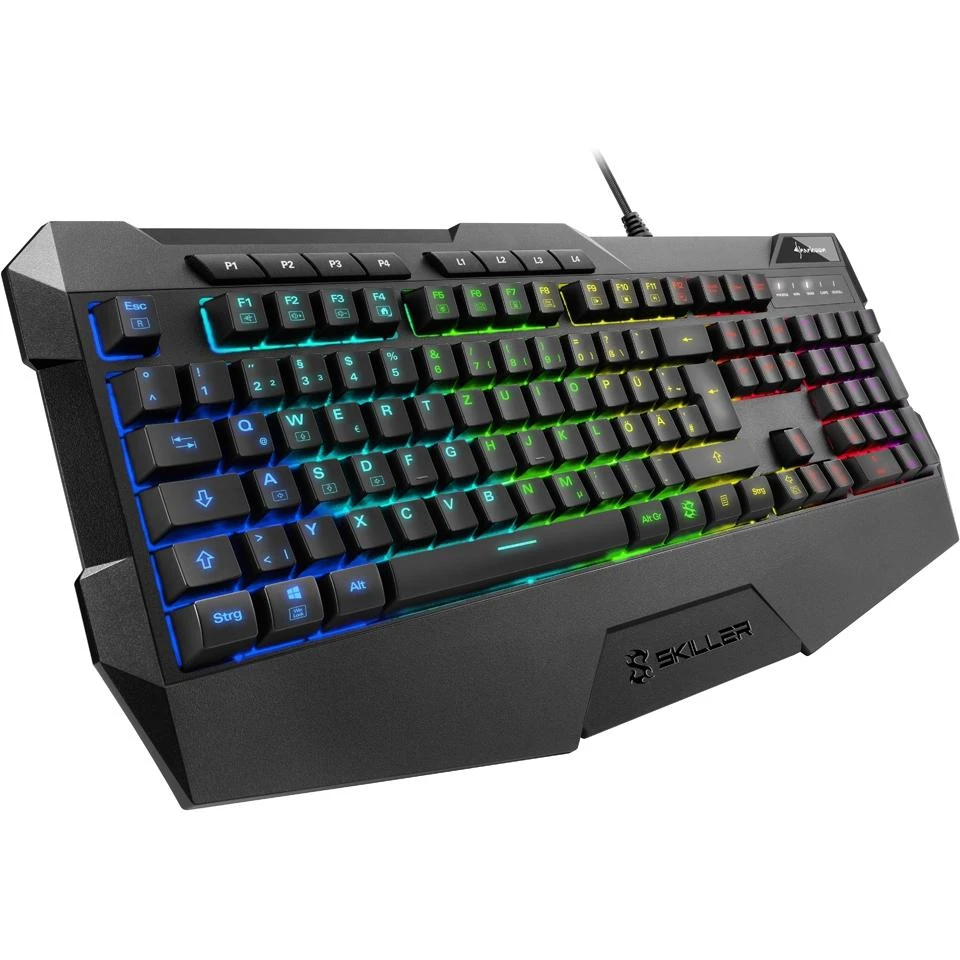 Sharkoon Skiller SGK4 Klaviatūra žaidimams QWERTZ su laidu rubberdome juodas