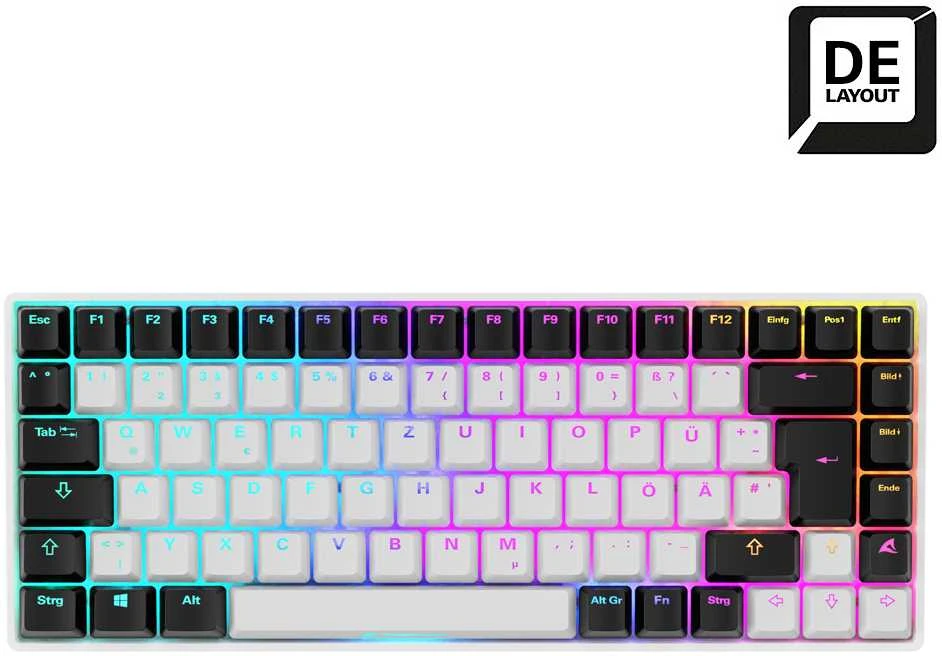 Sharkoon SKILLER SGK50 S3, Gaming-klaviatūra - baltas, DE-išdėstymas, Gateron Raudona