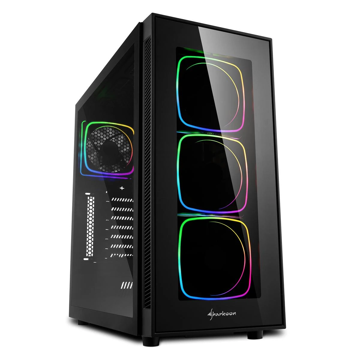 MIDI Sharkoon TG6 RGB. Glasfenster. Lfter LED RGB