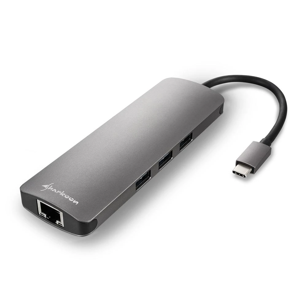 Sharkoon USB-C adapteris su RJ45 ir trimis USB prievadais