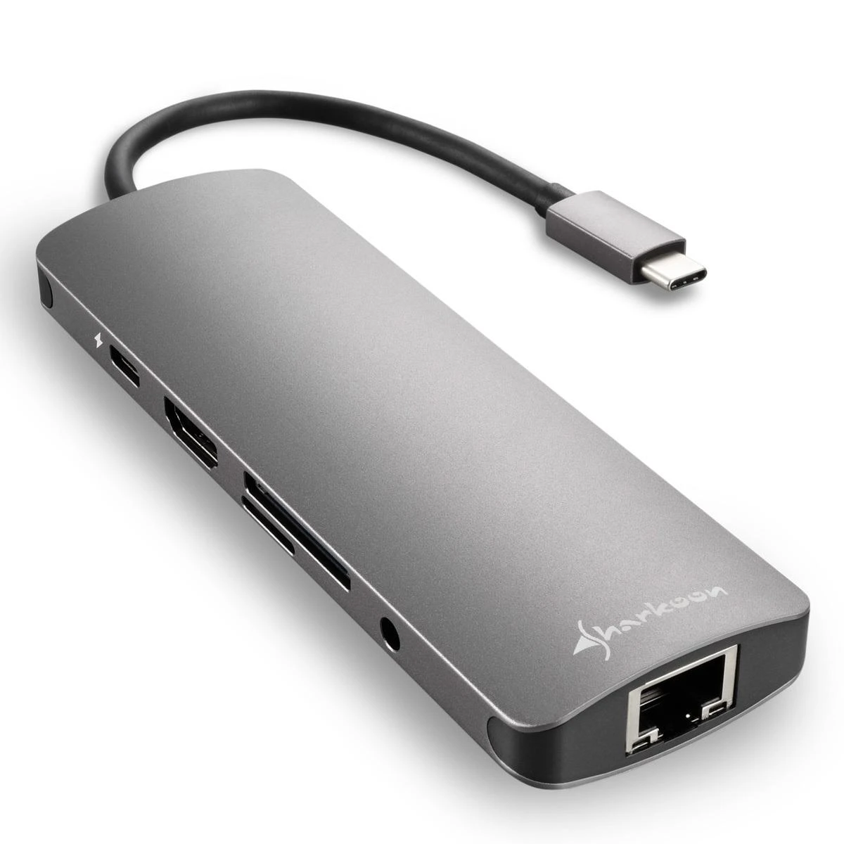 Sharkoon USB-C daugiaportis adapteris su RJ45 jungtimi