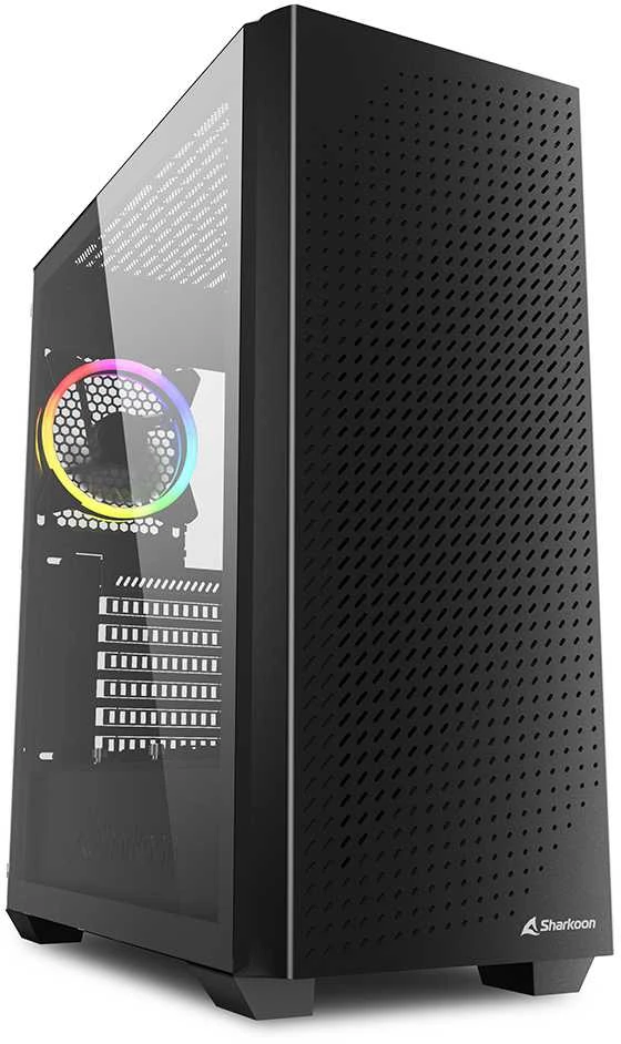 Sharkoon VS9 RGB, Tower tipo korpusas - juodas, grūdintas stiklas