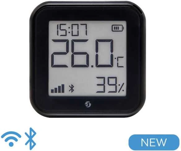 Shelly H&T GEN3 Wifi temperatūros ir drėgmės sensorius juodas
