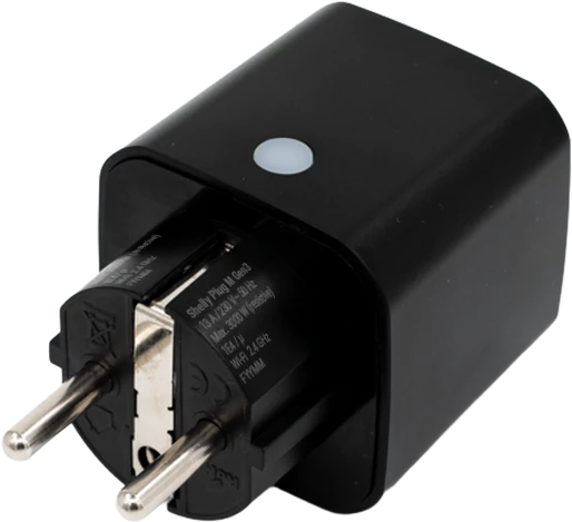 Shelly Plug M Gen3 – išmanusis Wi-Fi Matter kištukinis lizdas su galios matavimu (juodas)