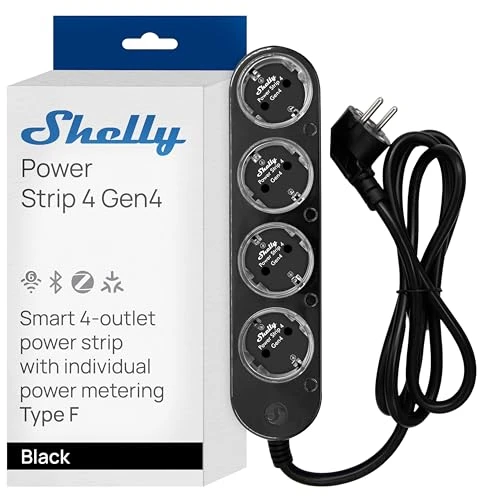 Shelly Group Išmanus maitinimo blokas Shelly Power Strip 4 Gen4, juodas