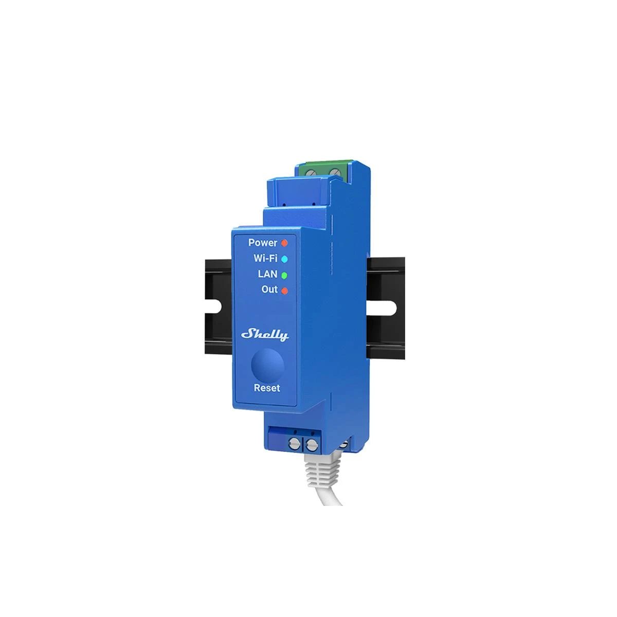 Shelly PRO 1 išmanioji 1 kanalo relė valdoma Wifi LAN ar Bluetooth montuojama ant DIN bėgelio