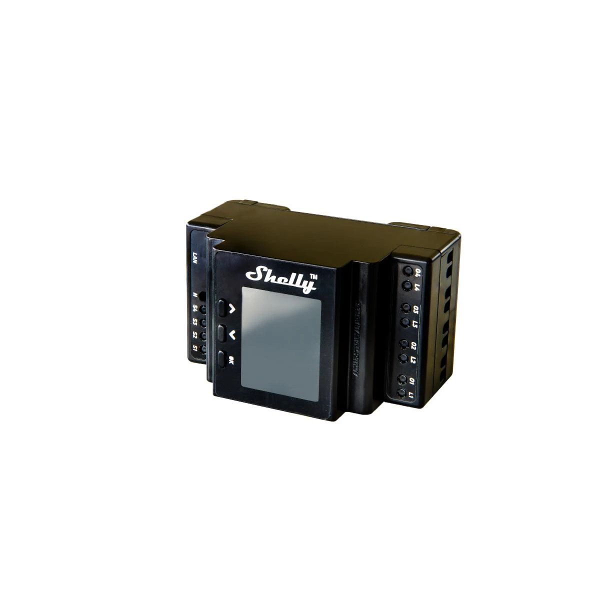 Shelly Pro 4PM 4 kanalų DIN bėgio relė jungiklis su Wi-Fi, LAN ir Bluetooth ryšiu