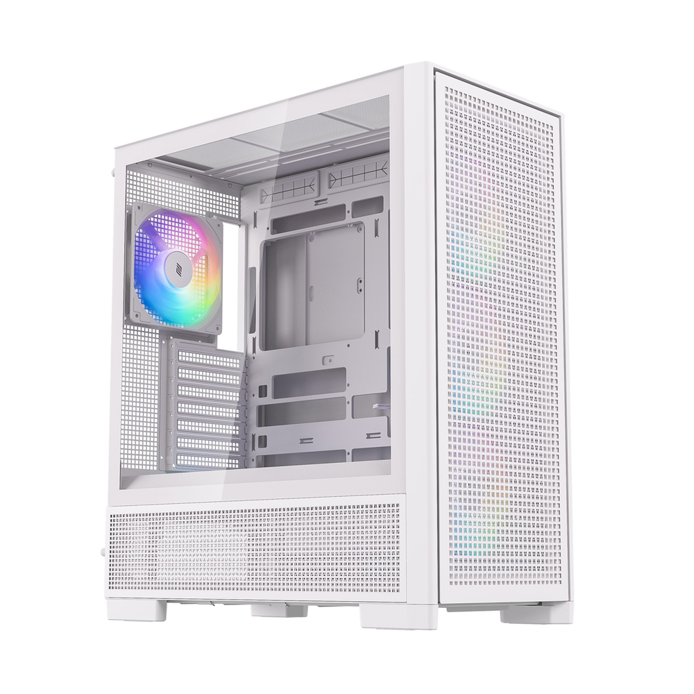 Silentware Air 2000 ARGB AIR2000WHITE, kompiuterio korpusas, baltas, Extended ATX, 7 ventiliatoriai, Tempered Glass, 2x USB 3.0