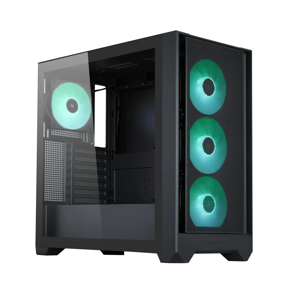 Silentware „Flow 110 A-RGB“ (juodas, grūdintas stiklas)