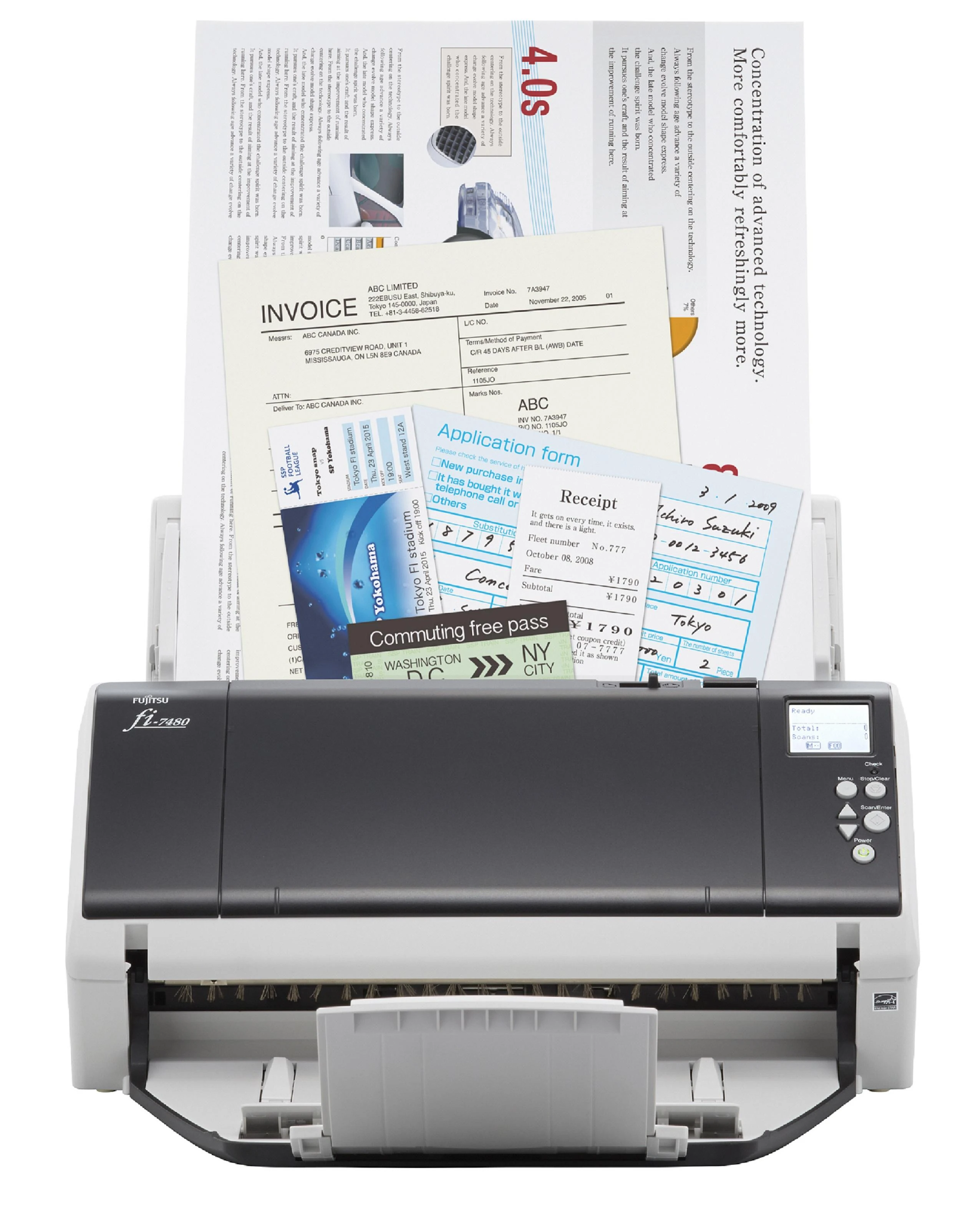 Fujitsu fi-7480 600 x 600 DPI ADF skeneris Pilka, Balta A3