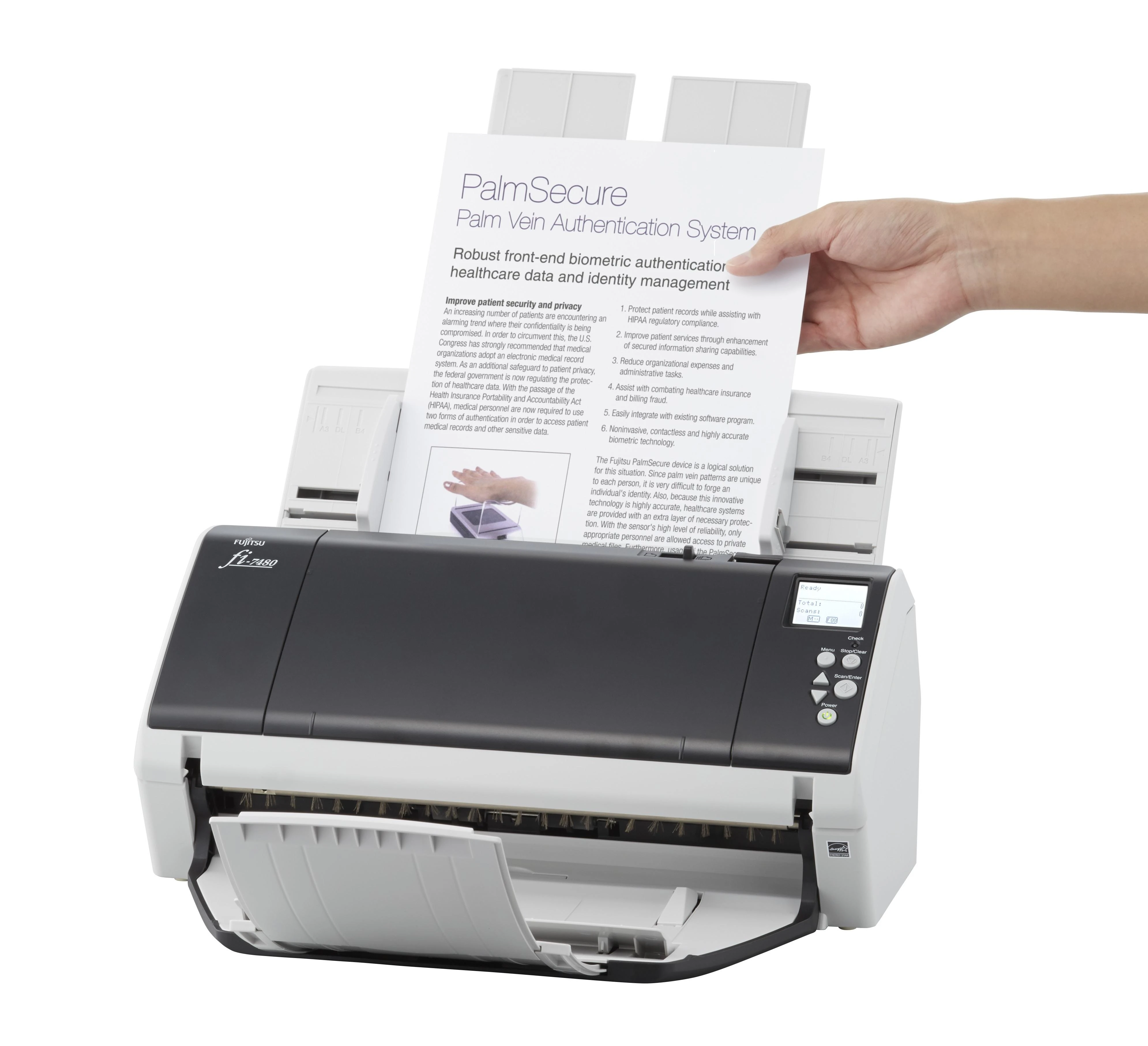 Fujitsu fi-7480 600 x 600 DPI ADF skeneris Pilka, Balta A3