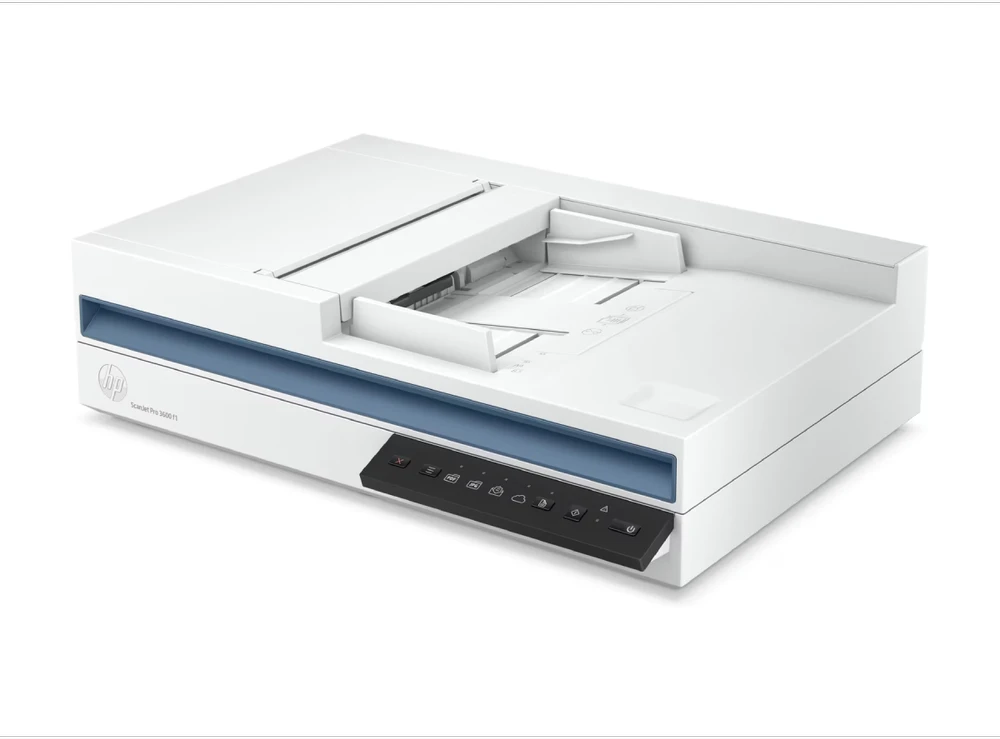 Skeneris Hewlett Packard (HP) „HP ScanJet Pro 3600 f1“ skaitytuvas – A4 spalvotas 600 dpi, plokščias nuskaitymas, automatinis dokumentų tiektuvas, automatinis dvipusis, OCR / nuskaitymas į tekstą, 30 ppm, 4000 puslapių per dieną