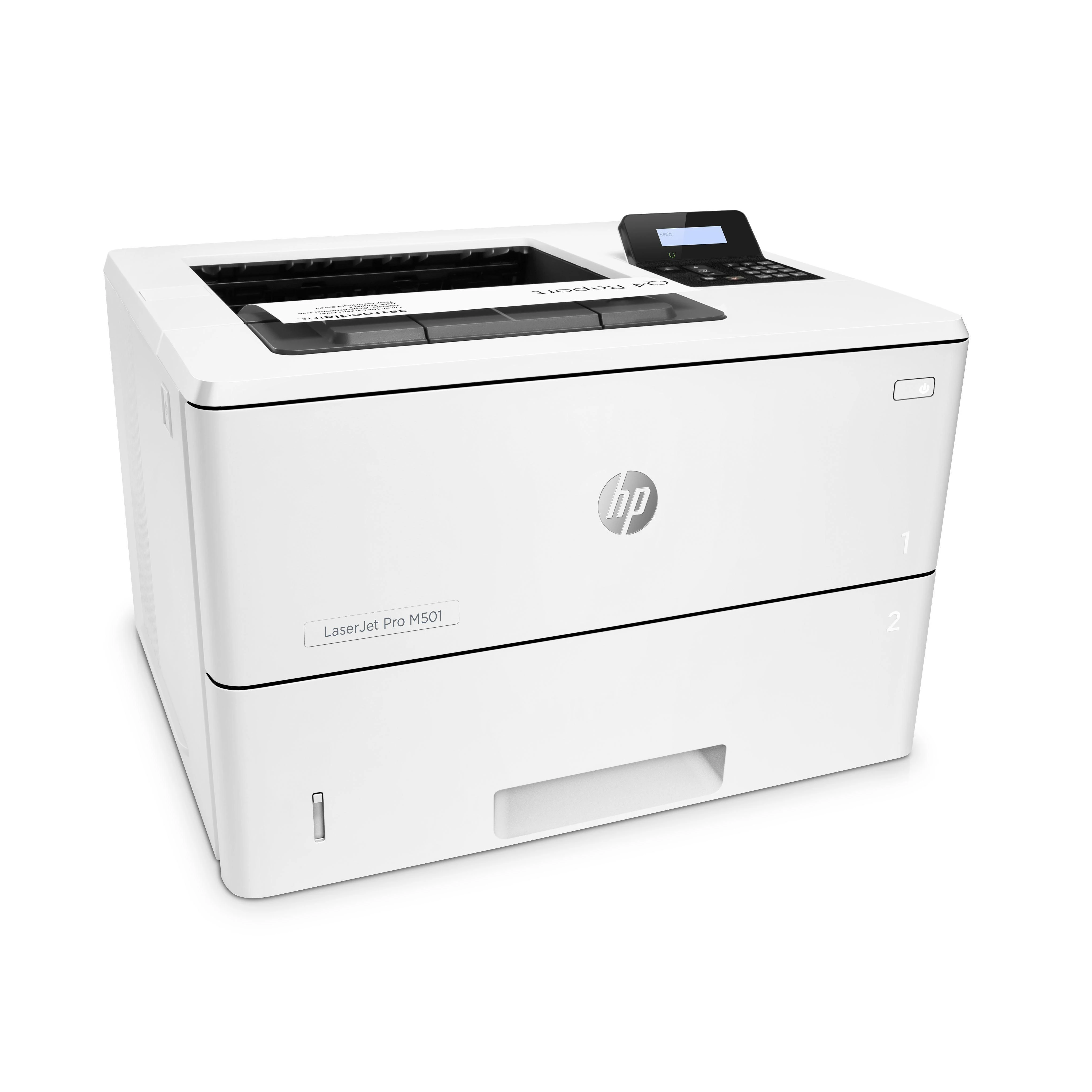 Hewlett Packard (HP) HP LaserJet Pro M501dn Spausdintuvas - A4 Mono lazerinis, Spausdinimas, Automatinis dokumentų tiektuvas, Auto-Duplex, LAN, 43ppm, 1500-6000 puslapių per mėnesį (pakeičia P3015dn)