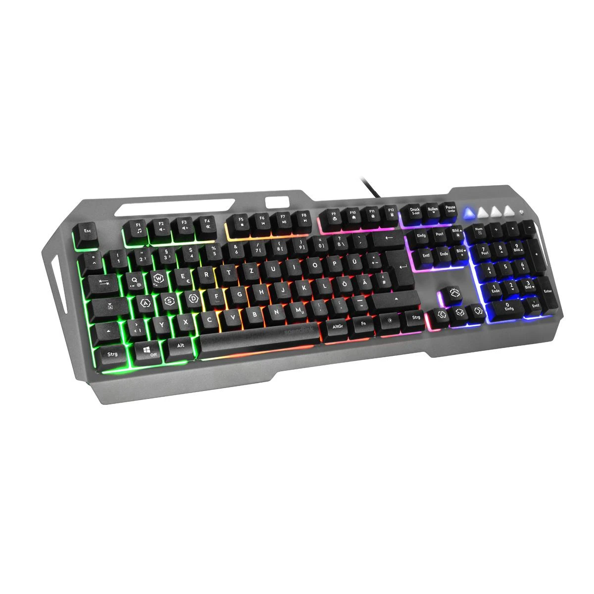 Speedlink LUNERA metalinė vaivorykštinė žaidimų klaviatūra, 5 režimai, juoda