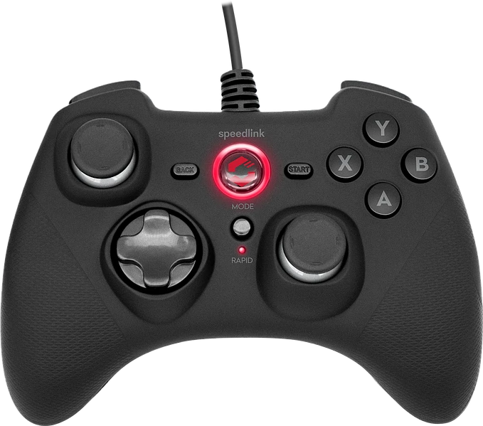 Speedlink - „Rait“ žaidimų pultas, skirtas PC/PS3/Switch, guminis, juodas