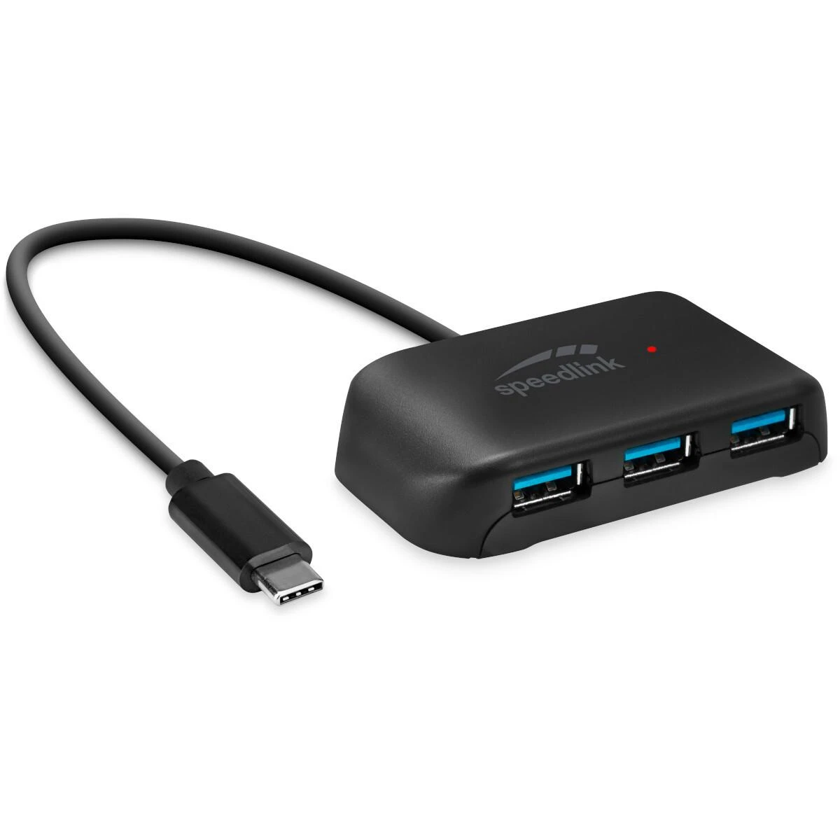HUB USB Speedlink SNAPPY EVO, USB 3.2 Gen 1 (3.1 Gen 1) Type-C, USB 3.2 Gen 1 (3.1 Gen 1) Type-A, USB 3.2 Gen 1 (3.1 Gen 1) Type-C, 5000 Mbit/s, Juodas, 0.2 m, 80 mm