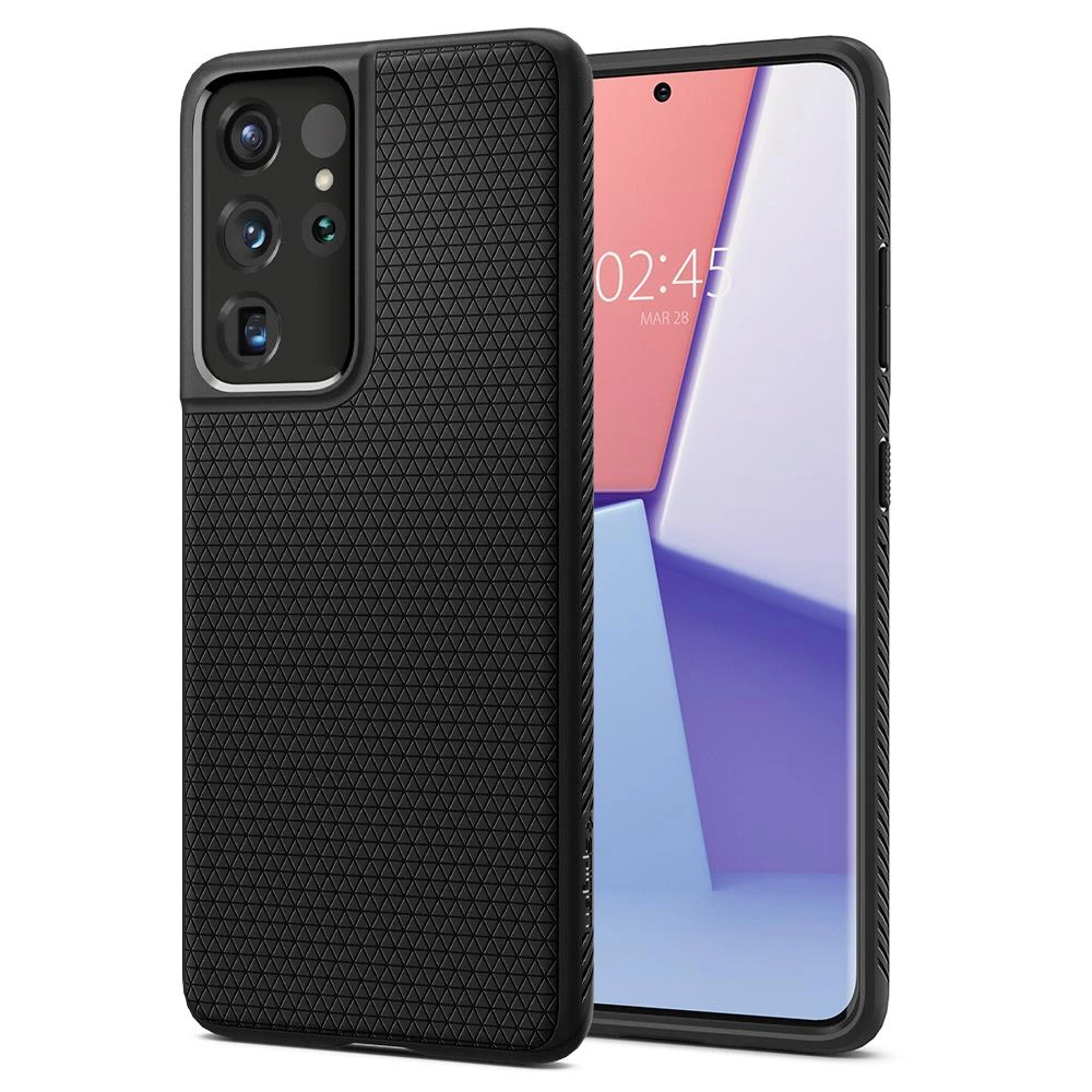 Dėklas Spigen Liquid Air, juodos spalvos – Samsung Galaxy S21 Ultra