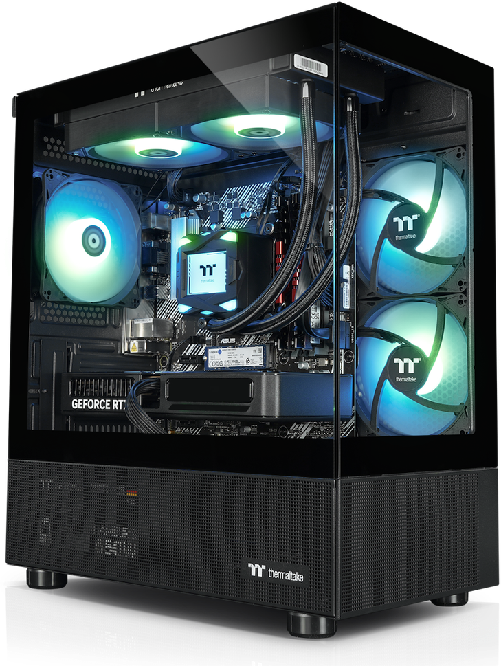 Stacionarus kompiuteris „Thermaltake V170A 5070 Elite“ žaidimų kompiuteris su AMD Ryzen 7 7800X3D procesoriumi, 32 GB RAM, 1 TB SSD, „GeForce RTX 5070“ (12 GB GDDR7), „Windows 11“ operacine sistema