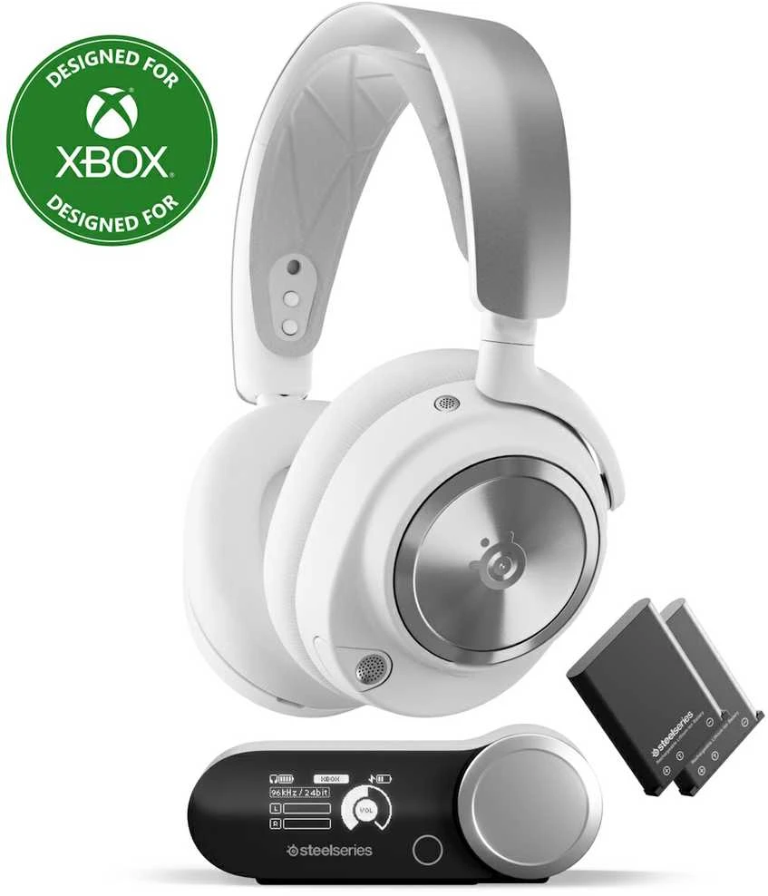 Belaidės žaidimų ausinės Steelseries Arctis Nova Pro Wireless X, baltos