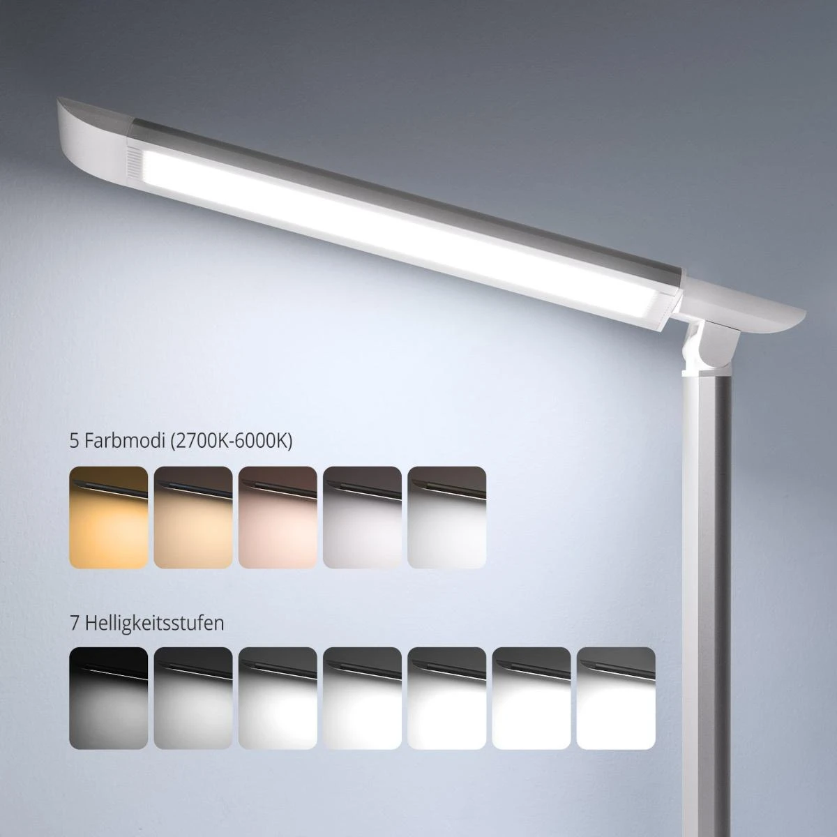 Taotronics Elune E5 7 lygių pritemdoma LED lempa su USB prievadu (Juodas)